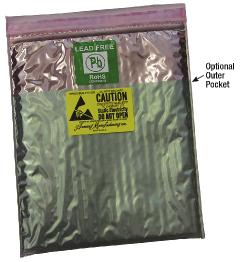 Series 9083DKLF Static Shield/Amine Free, Static Dissipative Lead-Free Zip Close Cushion Bag